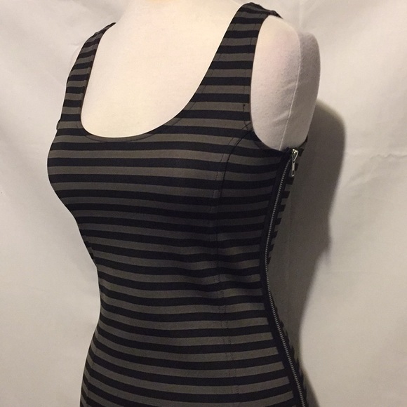 Central Park West Striped Side Zipper Dress - Picture 3 of 10